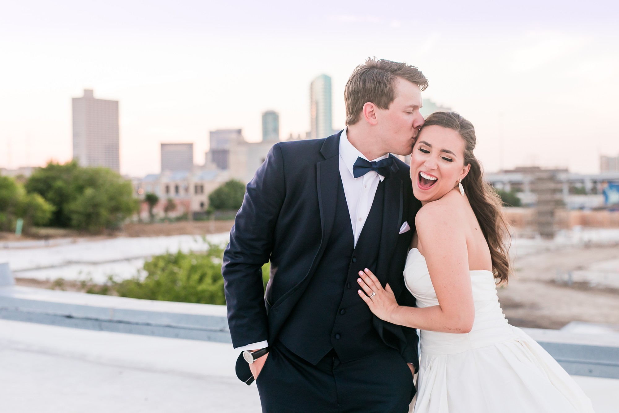 Rooftop Pictures at Brik Venue Fort Worth Wedding