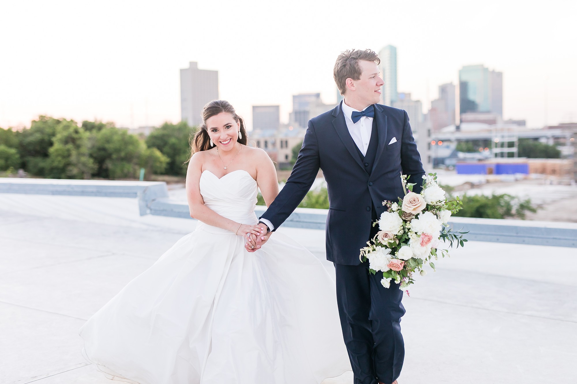 Rooftop Pictures at Brik Venue Fort Worth Wedding